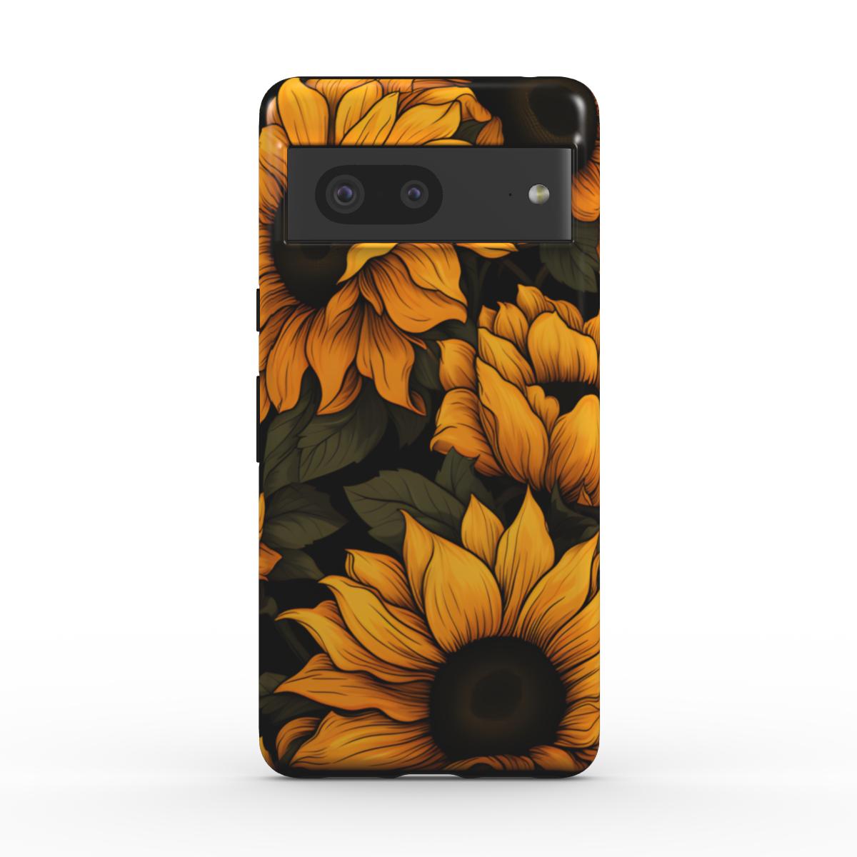 Handyhülle mit illustriertem Sonnenblumen-Muster, für viele verschiedene Handymodelle